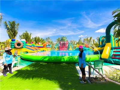 Giant Dinosaur Inflatable Water Park Slide For Sale BY-AWP-127